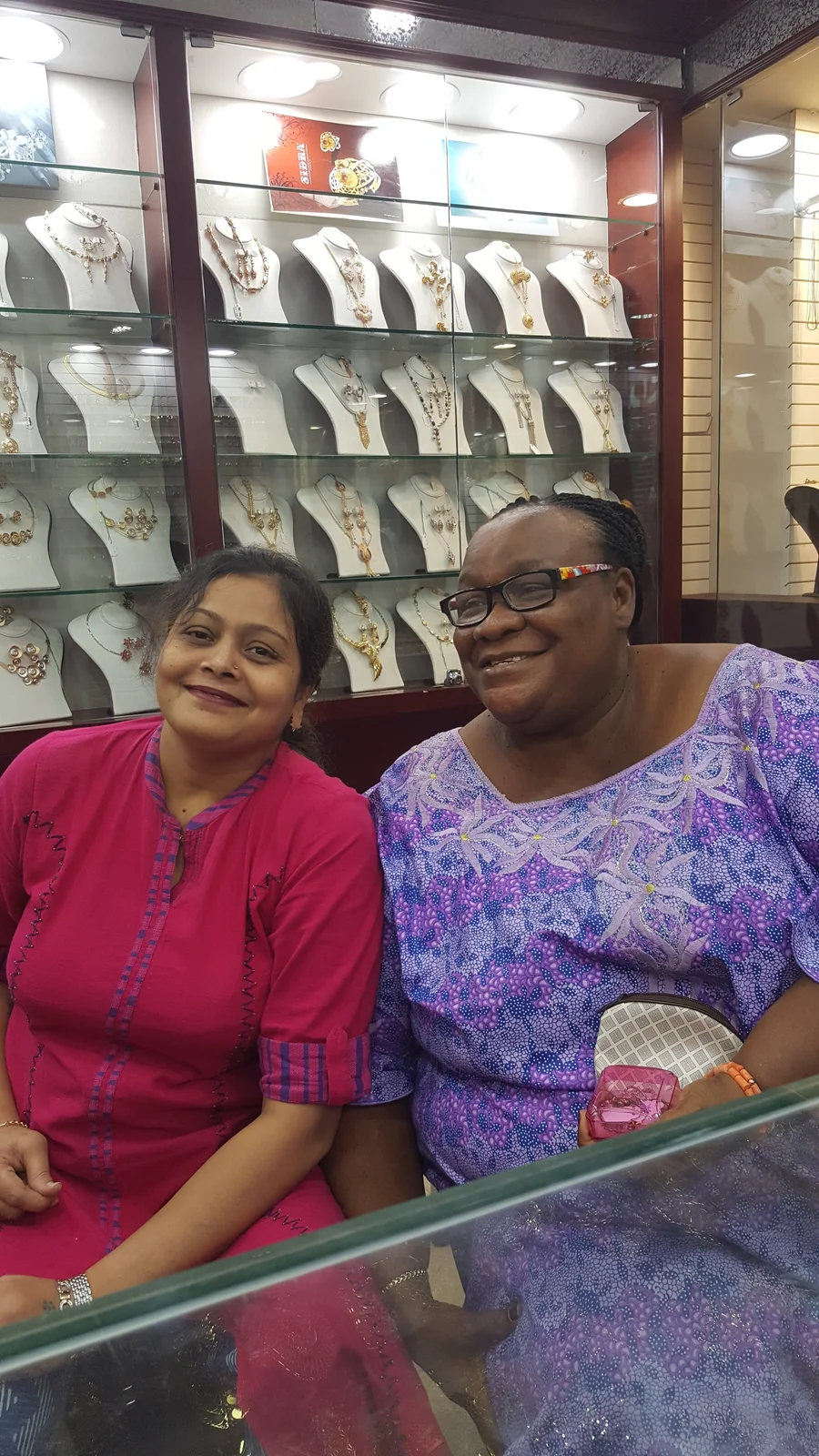 A Roza customer and a member of the team inside the shop